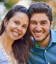 young couple smiling